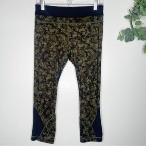 Lululemon Run Inspire Crop II Leggings 23” Mystic Jungle Fatigue Green Size 6